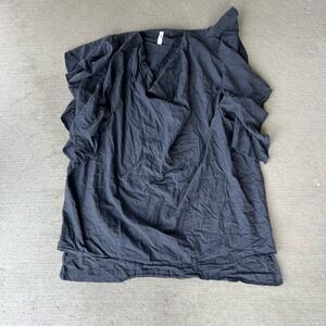 Uzi NYC Slouchy Cotton Tunic Dress One Size Blue Boho Casual Oversized